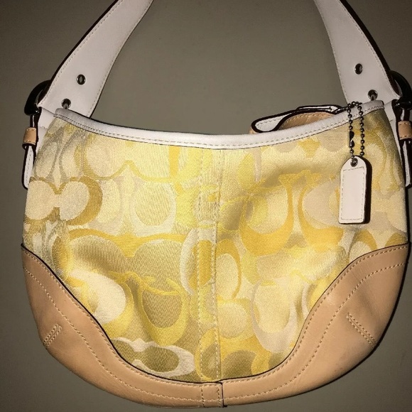 Coach Small Signature Yellow Hobo - Picture 1 of 8